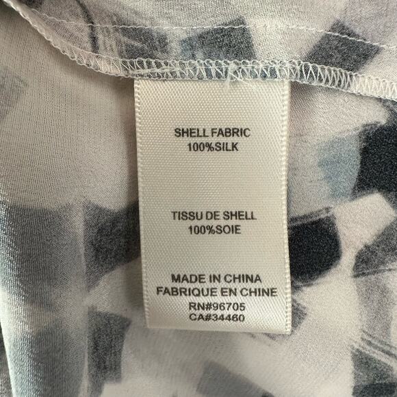 Rebecca Taylor 100% Silk Blouse Size 10 Sleeveless Grey - Picture 8 of 9